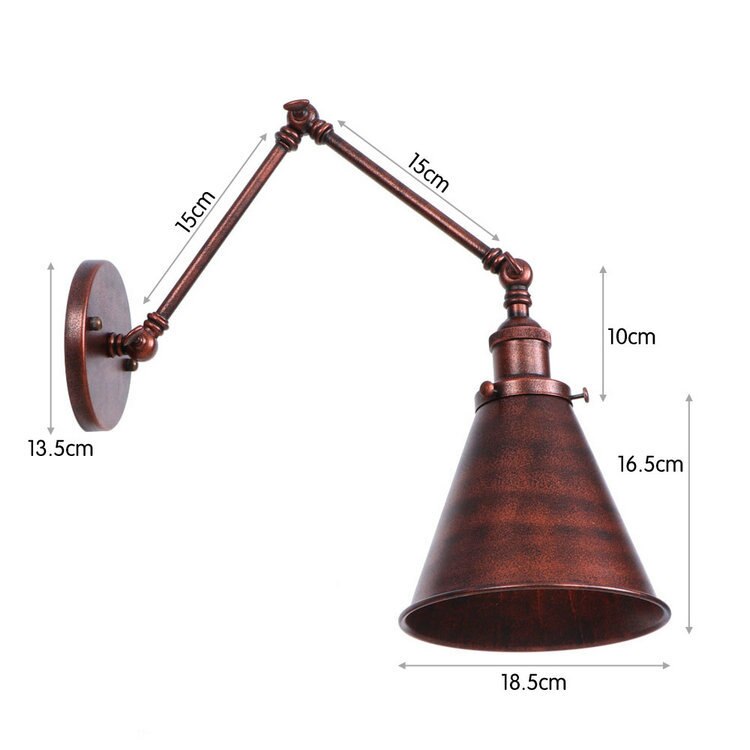 SkandiShop Adjustable Wall Lamp Sconce Iron Loft